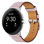 For Google Pixel Watch 3 45mm Fashionable Genuine Leather Watch Band(Light Pink)