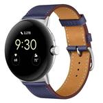 For Google Pixel Watch 3 45mm Fashionable Genuine Leather Watch Band(Midnight Blue)