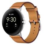 For Google Pixel Watch 3 45mm Fashionable Genuine Leather Watch Band(Brown)