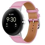 For Google Pixel Watch 1 / 2 / 3 41mm Fashionable Genuine Leather Watch Band(Pink)