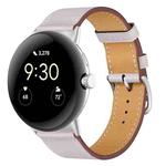 For Google Pixel Watch 1 / 2 / 3 41mm Fashionable Genuine Leather Watch Band(Beige)