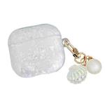 For AirPods 4 Shell Texture Pearl Hanging Buckle Earphone Case(Colorful)