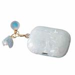 For AirPods Pro 2  Shell Texture Pearl Hanging Buckle Earphone Case(Light Blue)
