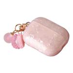 For AirPods Pro 2  Shell Texture Pearl Hanging Buckle Earphone Case(Pink)