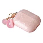 For AirPods Pro Shell Texture Pearl Hanging Buckle Earphone Case(Pink)