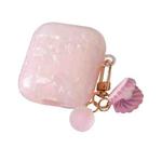 For AirPods 1 / 2 Shell Texture Pearl Hanging Buckle Earphone Case(Pink)