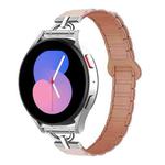 20mm D-shaped Tri-beads Magnetic Silicone Watch Band(Pink Rose Gray)