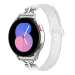 20mm D-shaped Tri-beads Magnetic Silicone Watch Band(Ceramic White)