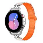 20mm D-shaped Tri-beads Magnetic Silicone Watch Band(Starlight Orange)