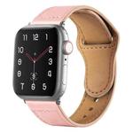 For Apple Watch 42mm / 41mm / 40mm / 38mm Reverse Buckle Genuine Leather Watch Band(Pink)