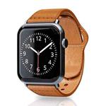 For Apple Watch 46mm / 49mm / 45mm / 44mm Reverse Buckle Litchi Genuine Leather Watch Band(Brown)