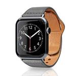 For Apple Watch 42mm / 41mm / 40mm / 38mm Reverse Buckle Litchi Genuine Leather Watch Band(Grey)