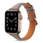 For Apple Watch 46mm / 49mm / 45mm / 44mm Small Waist Drop Buckle Genuine Leather Watch Band(Grey)