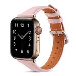 For Apple Watch 42mm / 41mm / 40mm / 38mm Small Waist Drop Buckle Genuine Leather Watch Band(Pink)