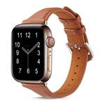 For Apple Watch 42mm / 41mm / 40mm / 38mm Small Waist Drop Buckle Genuine Leather Watch Band(Brown)