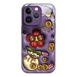 For iPhone 11 Pro Liquid Glass TPU Soft Edge Shockproof Phone Case(Money Bag Flower)