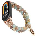 For Xiaomi Smart Band 10 / 9 / 8 Dual Row Beaded Chain Watch Band(Ocean Blue)