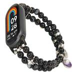 For Xiaomi Smart Band 10 / 9 / 8 Dual Row Beaded Chain Watch Band(Black)