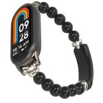 For Xiaomi Smart Band 10 / 9 / 8 Large Beaded Bracelet Watch Band(Black Agate Beads)