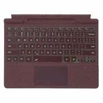 For MicroSoft Surface Pro 9 / 10 / 11 / 12 Single Color Backlight Tablet Bluetooth Keyboard with Touch Pad(Wine Red)