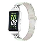 For Samsung Galaxy Fit3 D-shaped Tri-beads Magnetic Silicone Watch Band(Light Mint Starlight)