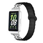 For Samsung Galaxy Fit3 D-shaped Tri-beads Magnetic Silicone Watch Band(Black)