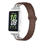 For Samsung Galaxy Fit3 D-shaped Tri-beads Magnetic Silicone Watch Band(Chocolate Color)