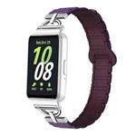 For Samsung Galaxy Fit3 D-shaped Tri-beads Magnetic Silicone Watch Band(Plum Berry Purple)