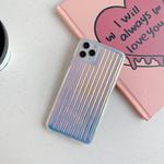 For iPhone 11 Electroplating Gradient Suitcase Stripe TPU Protective Case(Blue)