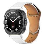For Samsung Galaxy Watch Ultra 47mm Rivet Reverse Buckle Leather Watch Band(White)