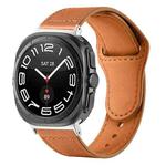 For Samsung Galaxy Watch Ultra 47mm Rivet Reverse Buckle Leather Watch Band(Brown)
