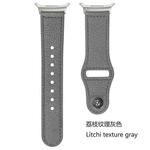 For Samsung Galaxy Watch Ultra 47mm Rivet Reverse Buckle Leather Watch Band(Litchi Texture Grey)