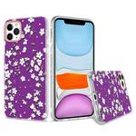 For iPhone 11 3D Cherry Blossom Painted TPU Protective Case(Purple)