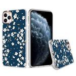 For iPhone 11 Pro 3D Cherry Blossom Painted TPU Protective Case(Blue)