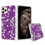 For iPhone 11 Pro Max 3D Cherry Blossom Painted TPU Protective Case(Purple)