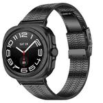 For Samsung Galaxy Watch Ultra 47mm Turtle Buckle Five Beads Stainless Steel Watch Band(Black)