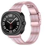 For Samsung Galaxy Watch Ultra 47mm Turtle Buckle Five Beads Stainless Steel Watch Band(Rose Pink)