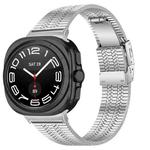 For Samsung Galaxy Watch Ultra 47mm Turtle Buckle Five Beads Stainless Steel Watch Band(Silver)