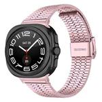 For Samsung Galaxy Watch Ultra 47mm Seven Beads Buckle Stainless Steel Watch Band(Rose Pink)