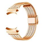 For Samsung Galaxy Watch 7 / 6 / 5 / 4 Seven Beads Buckle Stainless Steel Watch Band(Rose Gold)