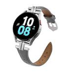 20mm H-shaped Metal Buckle Leather Watch Band(Grey)