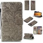 For LG K41S / K51S Lace Flower Horizontal Flip Leather Case with Holder & Card Slots & Wallet & Photo Frame(Grey)