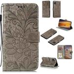 For Huawei Enjoy 20 Lace Flower Horizontal Flip Leather Case with Holder & Card Slots & Wallet & Photo Frame(Grey)