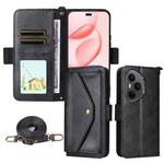 For Honor 400 Pro Global 160.8mm Multi-card Slots Crossbody Cowhide Leather Phone Case(Black)