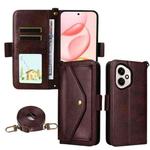 For Honor 400 Global 156.5mm Multi-card Slots Crossbody Cowhide Leather Phone Case(Brown)