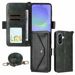 For Samsung Galaxy A36 5G Multi-card Slots Crossbody Cowhide Leather Phone Case(Green)
