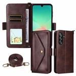 For Samsung Galaxy A16 5G / 4G / A26 5G Multi-card Slots Crossbody Cowhide Leather Phone Case(Brown)