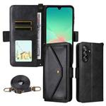 For Samsung Galaxy A16 5G / 4G / A26 5G Multi-card Slots Crossbody Cowhide Leather Phone Case(Black)
