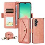 For Samsung Galaxy A16 5G / 4G / A26 5G Multi-card Slots Crossbody Cowhide Leather Phone Case(Pink)