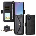 For Samsung Galaxy A25e / A25 5G SC-53F Multi-card Slots Crossbody Cowhide Leather Phone Case(Black)